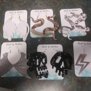 Faux Leather Novelty Earrings